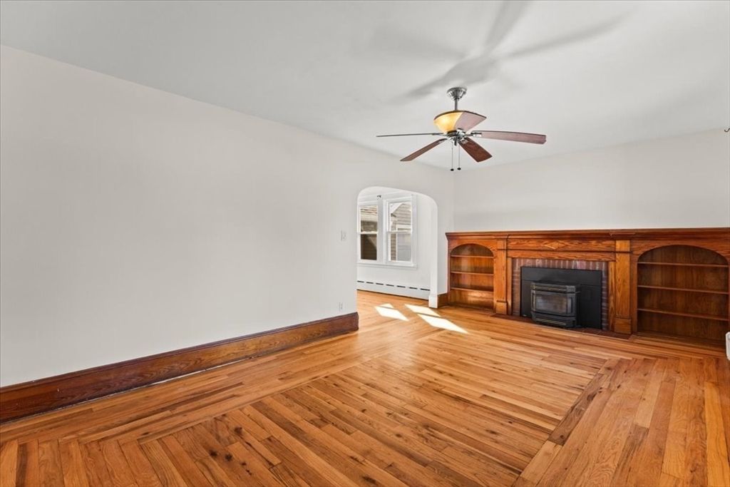 Empty room, Fireplace, Interior, Wood Texture Flooring