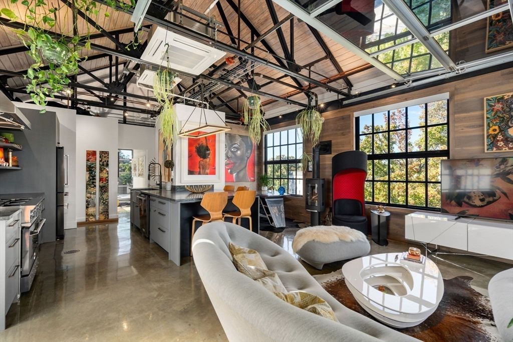 Interior, Kitchen, Living room, Wooden Walls