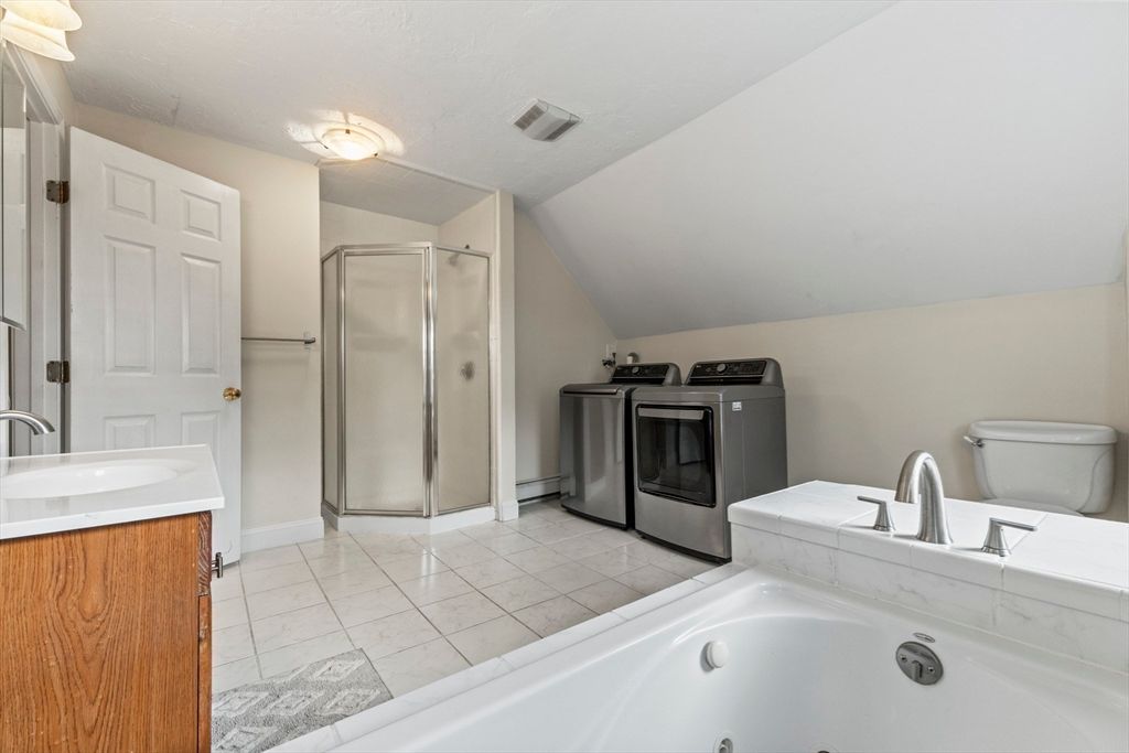 Bathroom, Glass Shower, Interior, Washer
