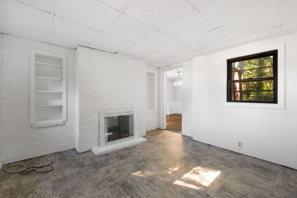 Empty room, Fireplace, Interior, Stone Walls