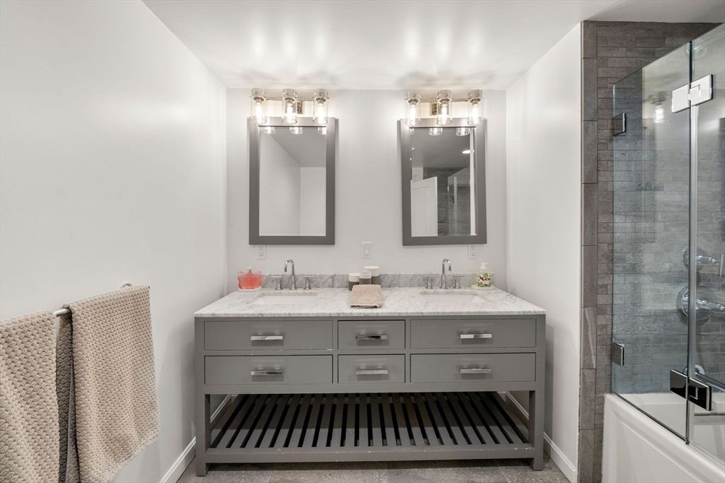 Bathroom, Dual Sink Vanities, Glass Shower, Interior