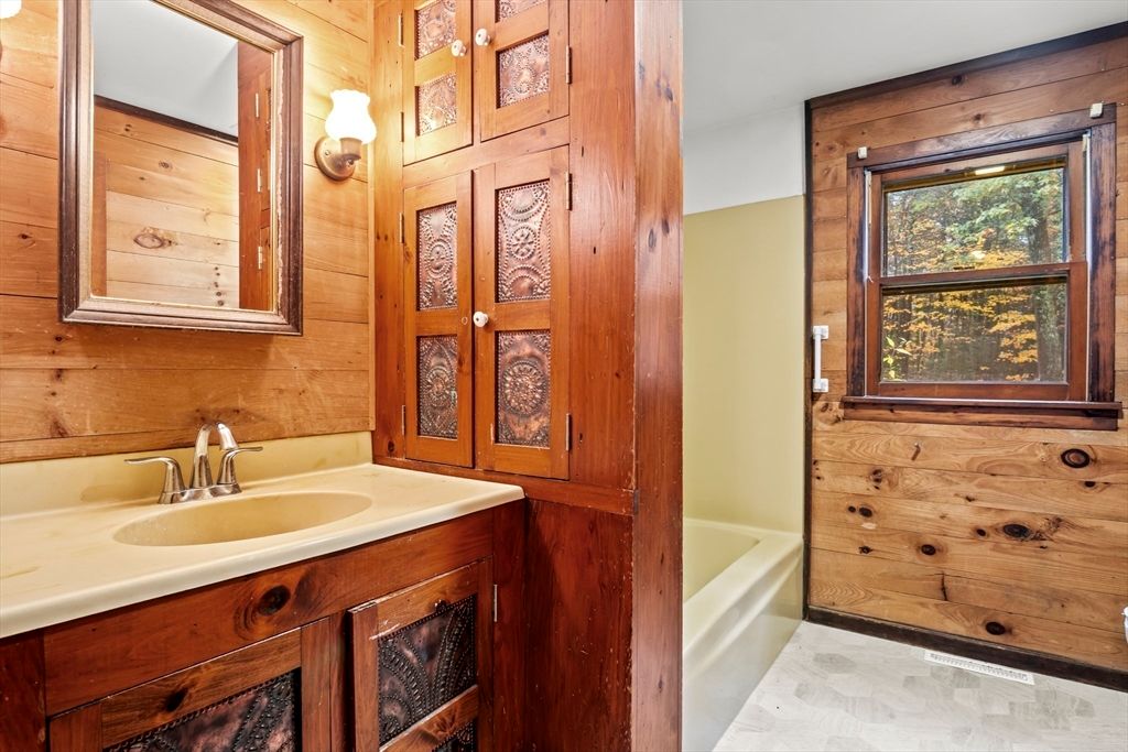 Bathroom, Interior, Wooden Walls