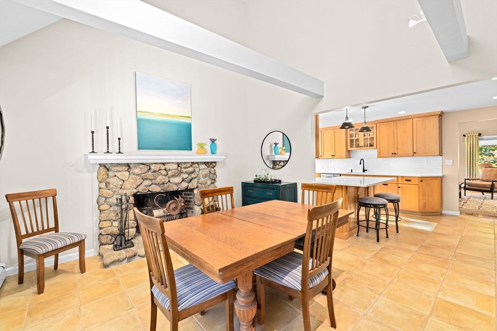 Dining room, Fireplace, Interior, Kitchen, Pendant Lights, Recessed Lighting
