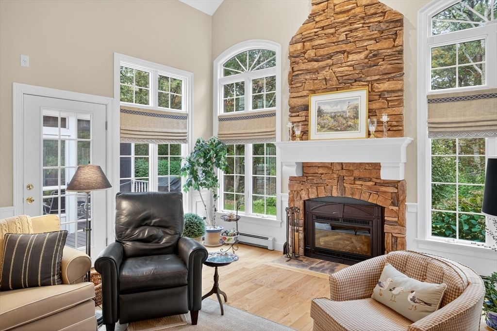 Fireplace, Interior, Stone Walls, Wood Texture Flooring