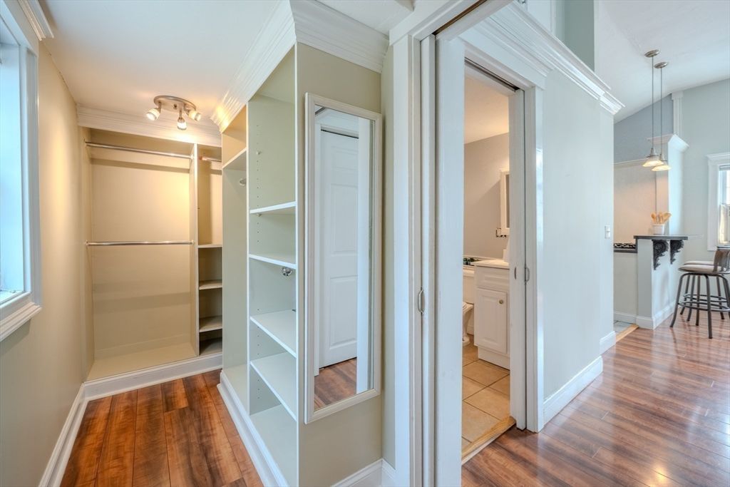 Interior, Pendant Lights, Walk-in Closets, Wood Texture Flooring
