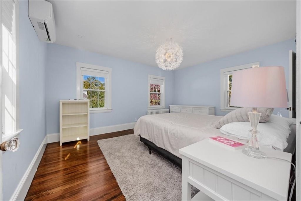 Bedroom, Chandelier, Interior, Wood Texture Flooring
