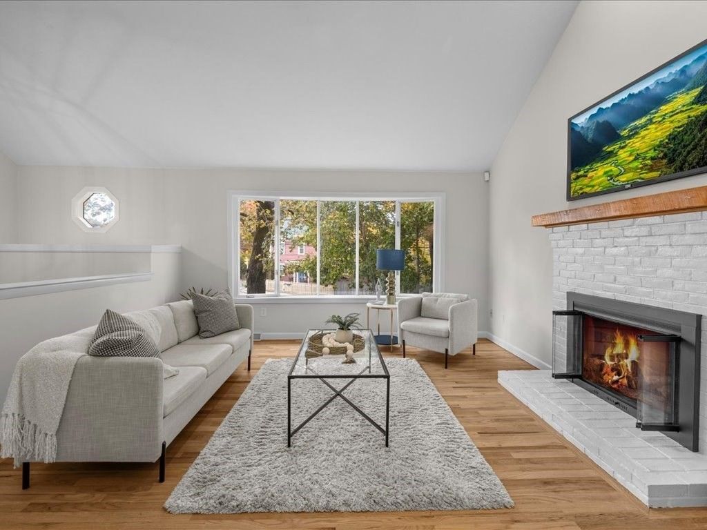 Fireplace, Interior, Living room, Wood Texture Flooring