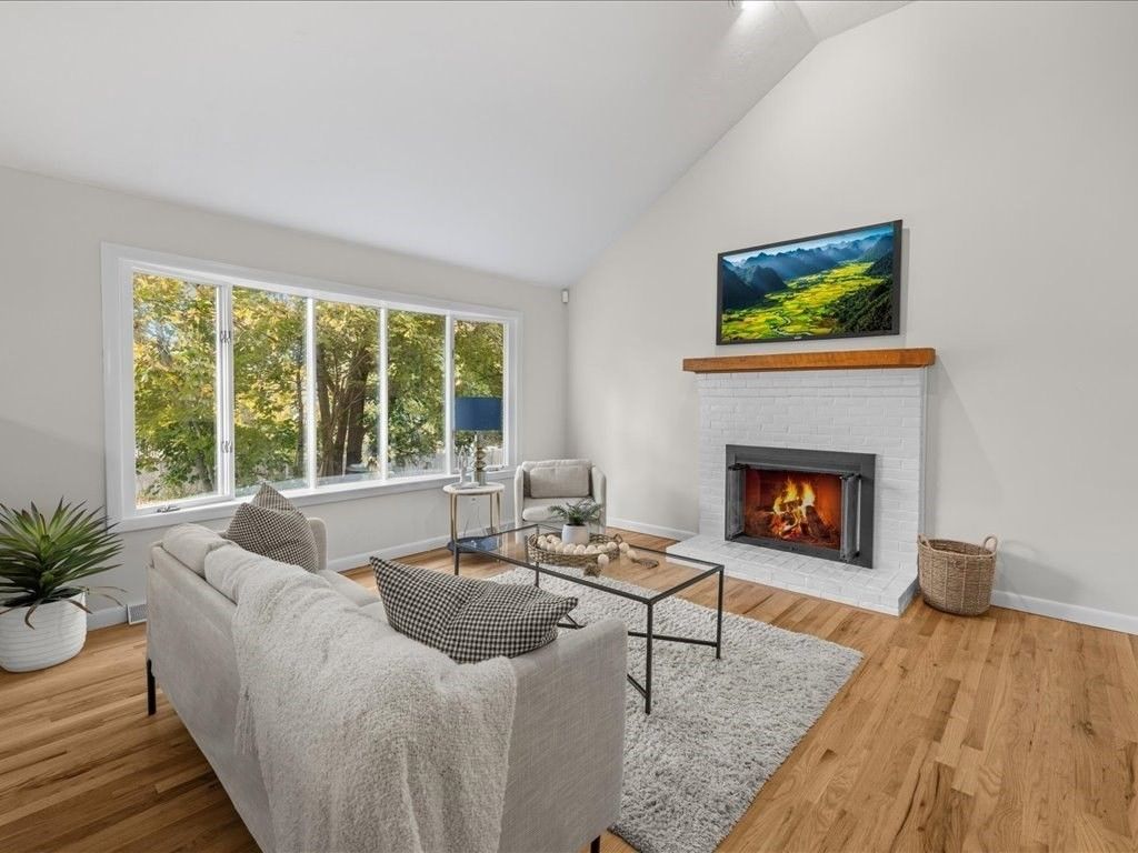 Fireplace, Interior, Living room, Wood Texture Flooring