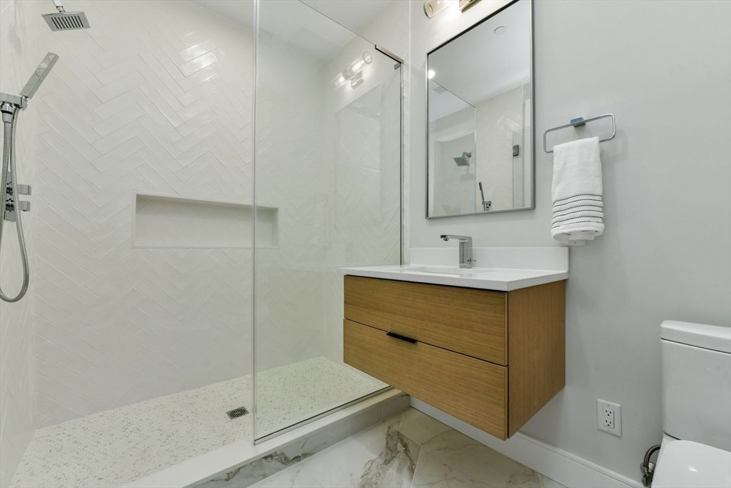 Bathroom, Glass Shower, Interior, Marble