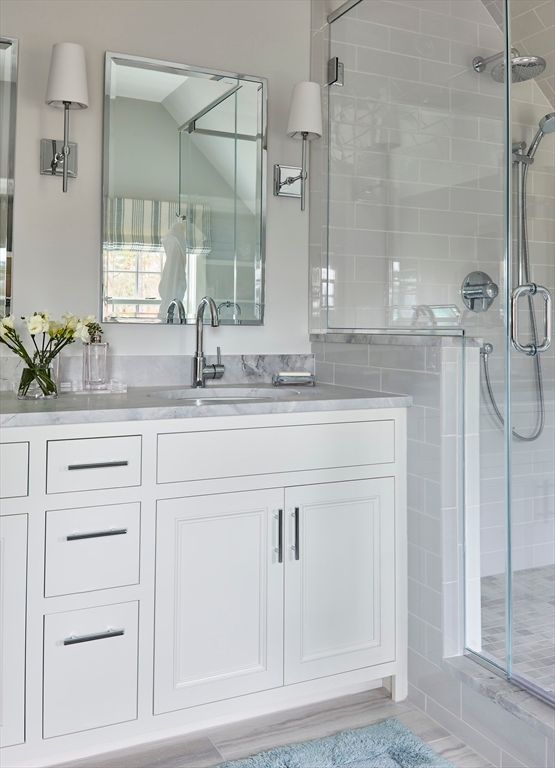 Bathroom, Dual Sink Vanities, Glass Shower, Interior