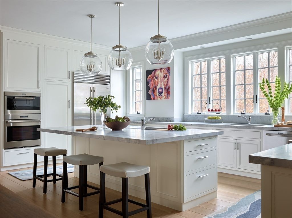 Interior, Kitchen, Pendant Lights, Stainless Steel Appliances, Wood Texture Flooring
