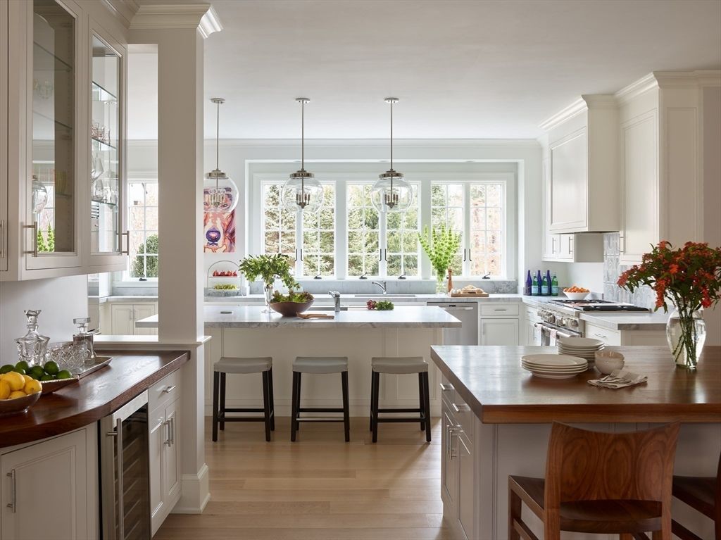 Interior, Kitchen, Pendant Lights, Wood Texture Flooring