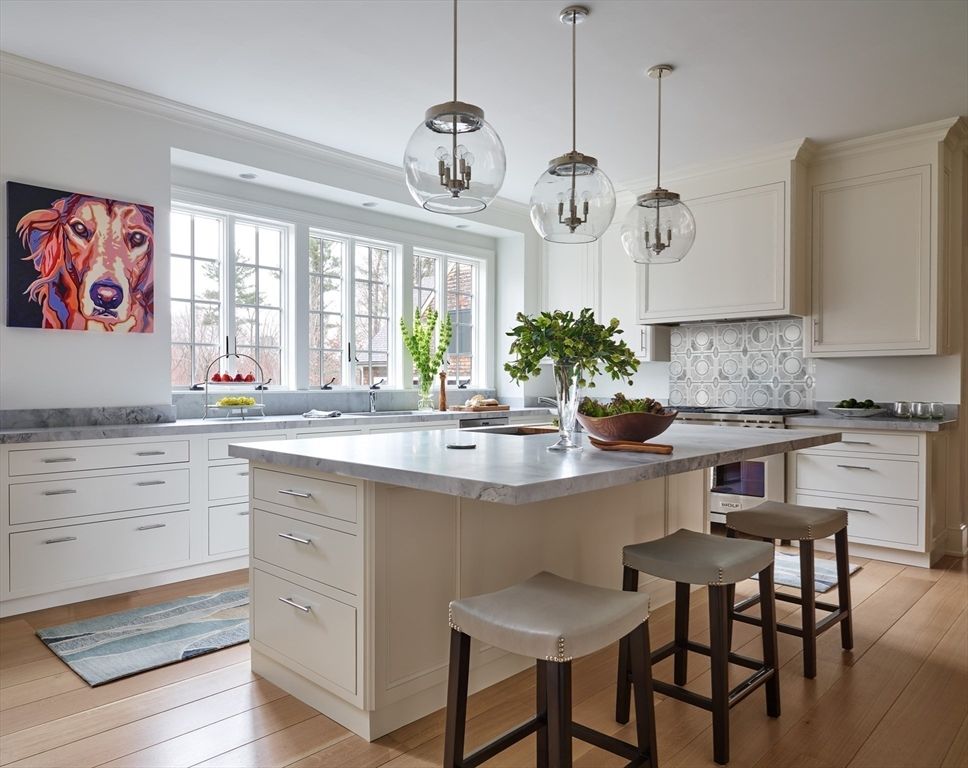 Interior, Kitchen, Pendant Lights, Wood Texture Flooring