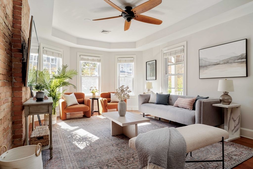 Interior, Living room, Stone Walls, Wood Texture Flooring