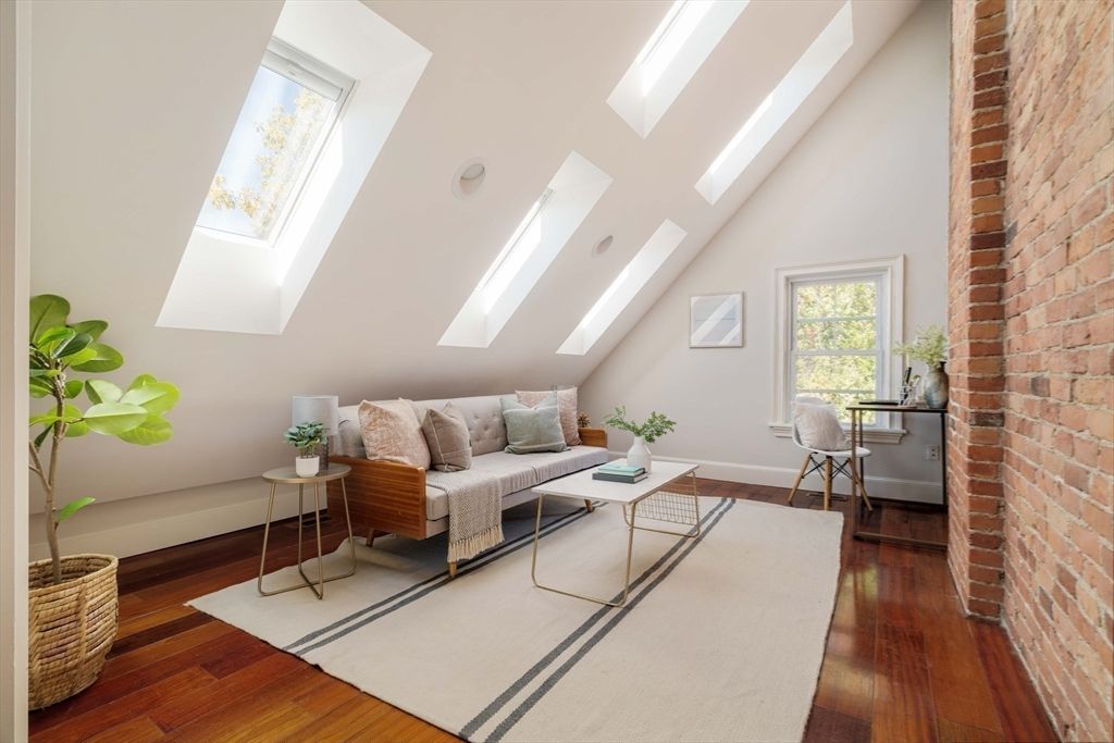 Interior, Living room, Stone Walls, Wood Texture Flooring