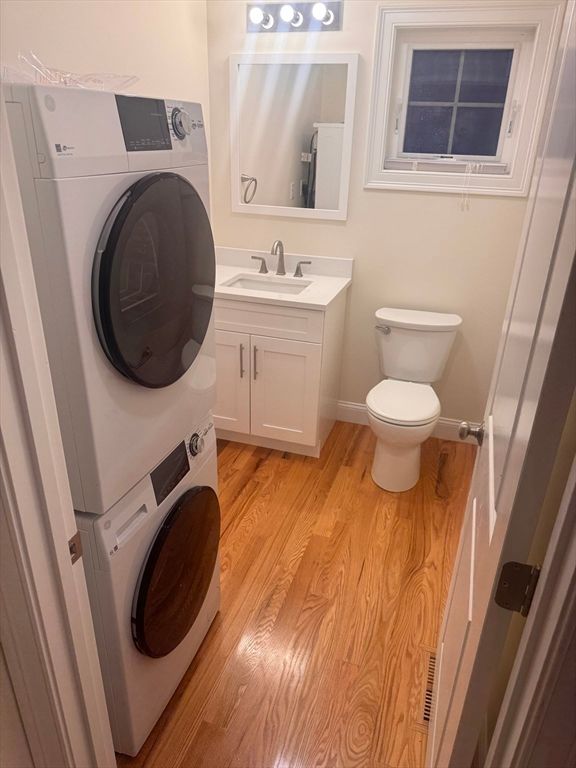 Bathroom, Interior, Washer, Wood Texture Flooring