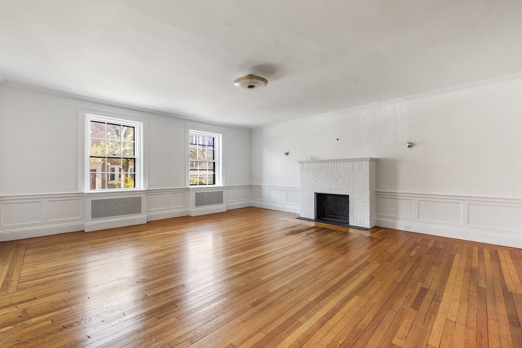 Empty room, Fireplace, Interior, Wood Texture Flooring