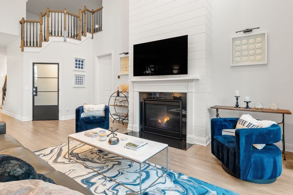 Fireplace, Interior, Living room, Wood Texture Flooring