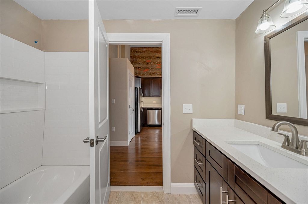 Bathroom, Dual Sink Vanities, Interior, Wood Texture Flooring