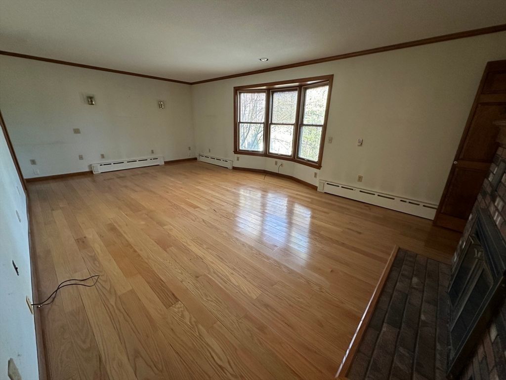 Empty room, Fireplace, Interior, Wood Texture Flooring