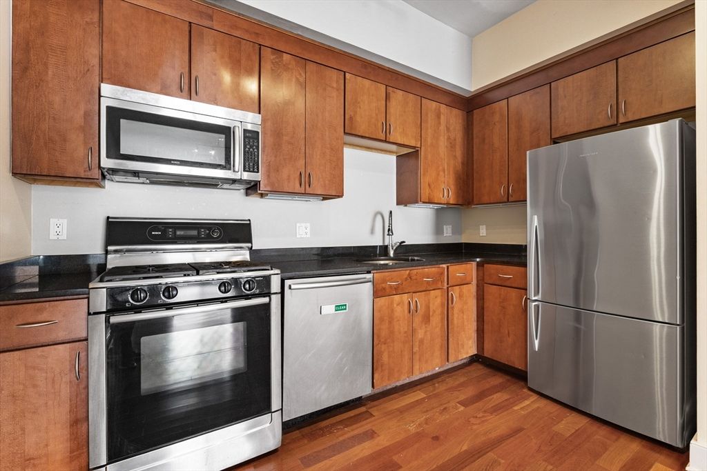 Interior, Kitchen, Stainless Steel Appliances, Wood Texture Flooring