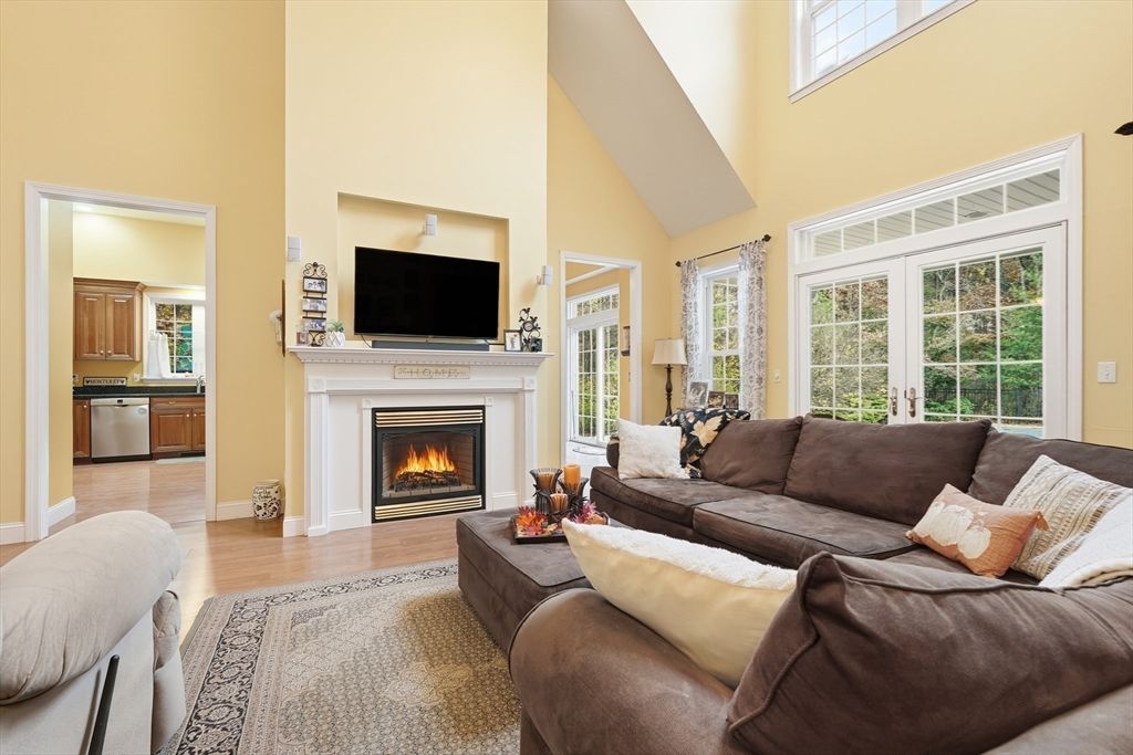 Fireplace, Interior, Living room, Wood Texture Flooring