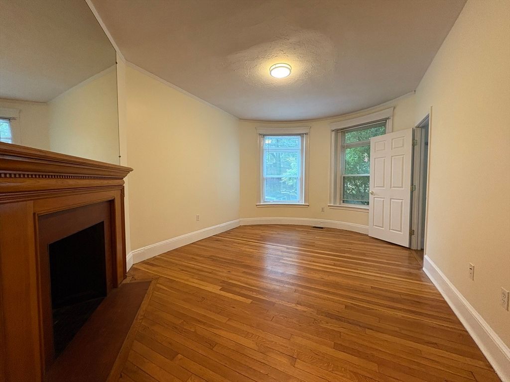 Empty room, Fireplace, Interior, Wood Texture Flooring