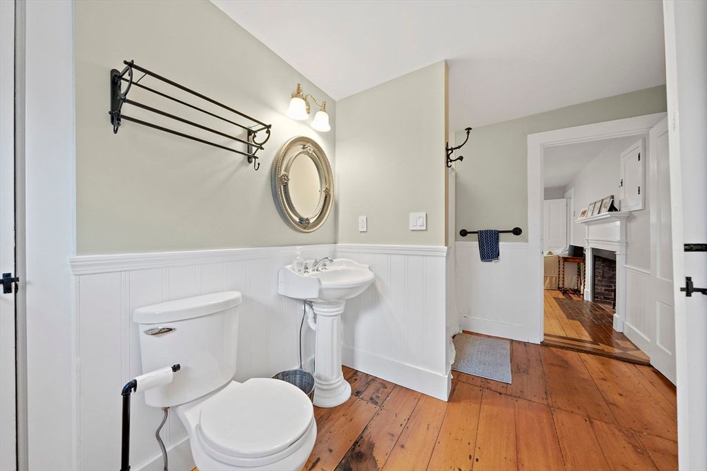 Bathroom, Fireplace, Interior, Wood Texture Flooring