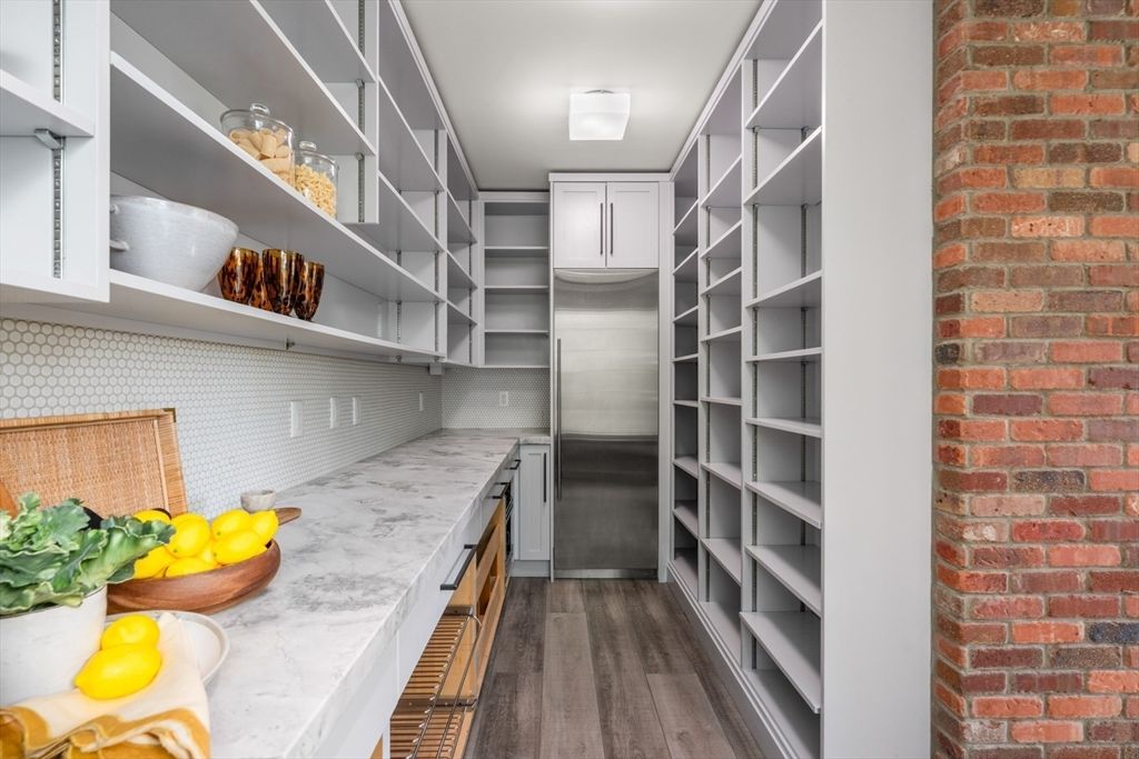 Interior, Kitchen, Stone Walls, Wood Texture Flooring