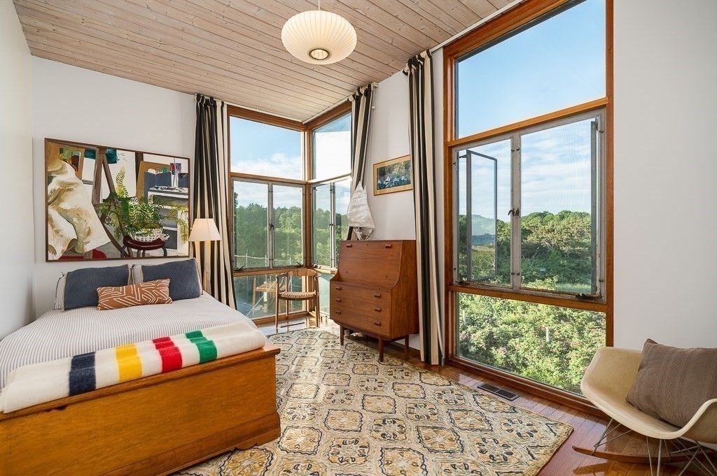 Bedroom, Interior, Sun Room, Wooden Ceilings, Wood Texture Flooring