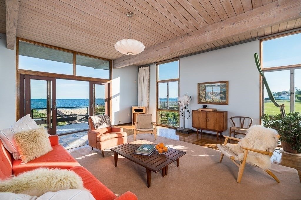 Interior, Living room, Pendant Lights, Water, Wooden Beams, Wooden Ceilings