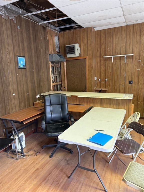 Home Office, Interior, Wood Texture Flooring, Wooden Walls