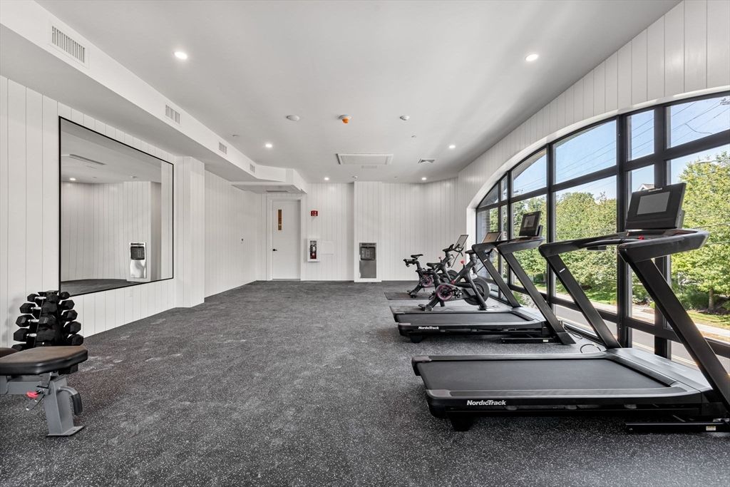 Fitness Equipment, Gym, Interior, Recessed Lighting