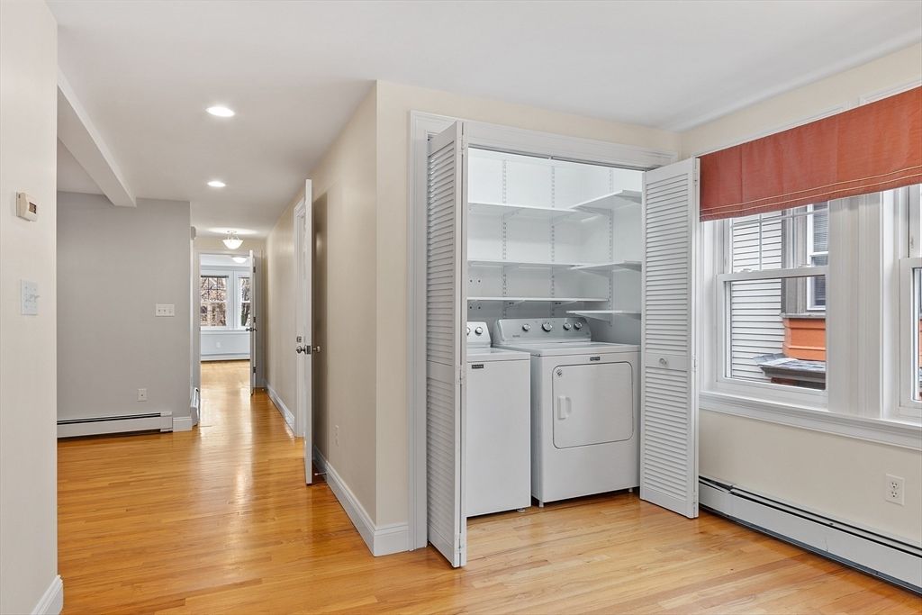 Interior, Recessed Lighting, Utility Closets, Washer, Wood Texture Flooring