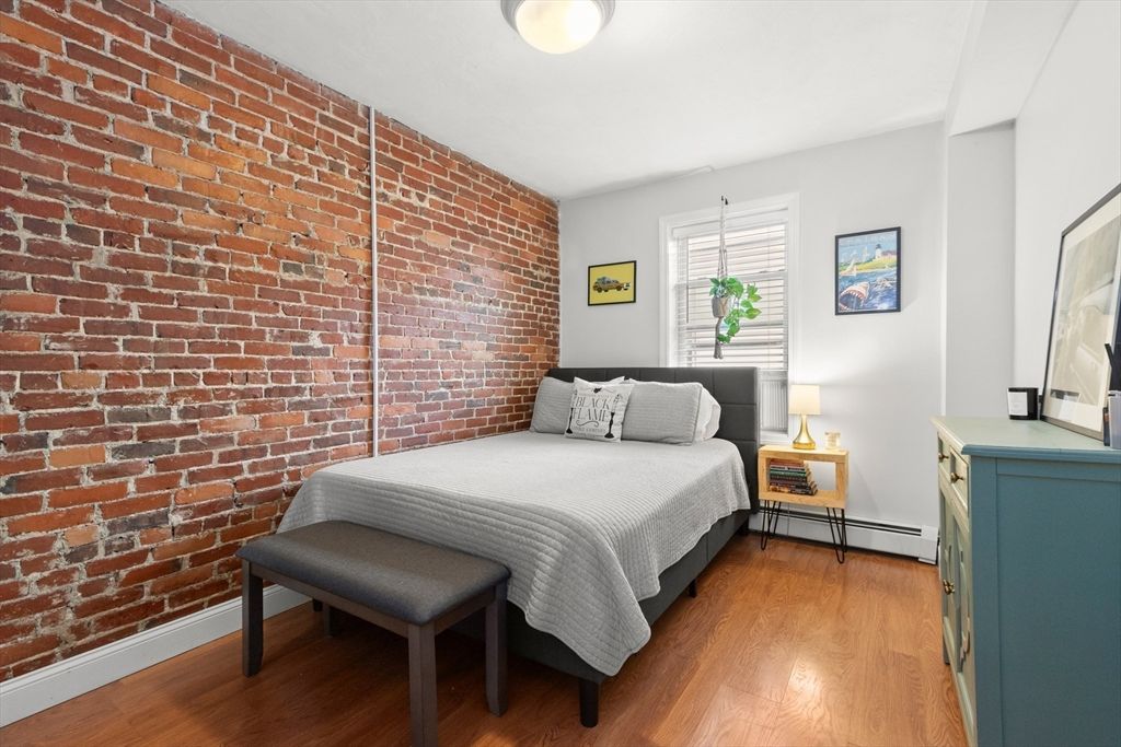 Bedroom, Interior, Stone Walls, Wood Texture Flooring
