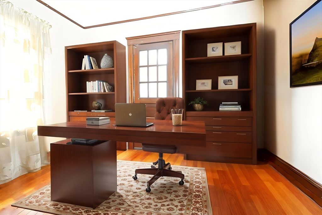 Home Office, Interior, Wood Texture Flooring
