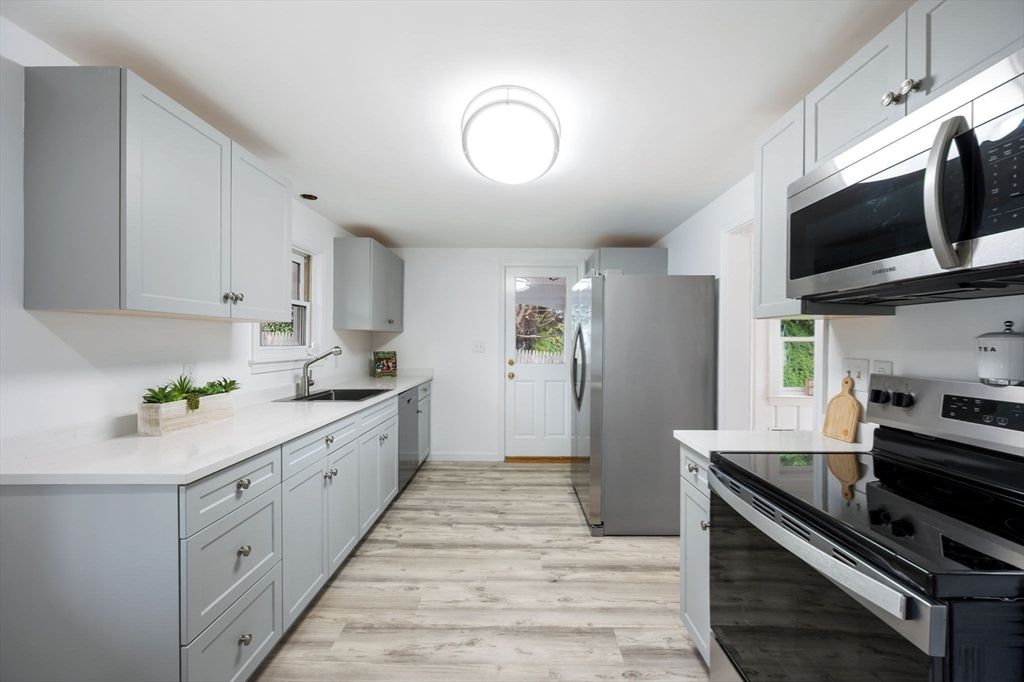 Interior, Kitchen, Stainless Steel Appliances, Wood Texture Flooring