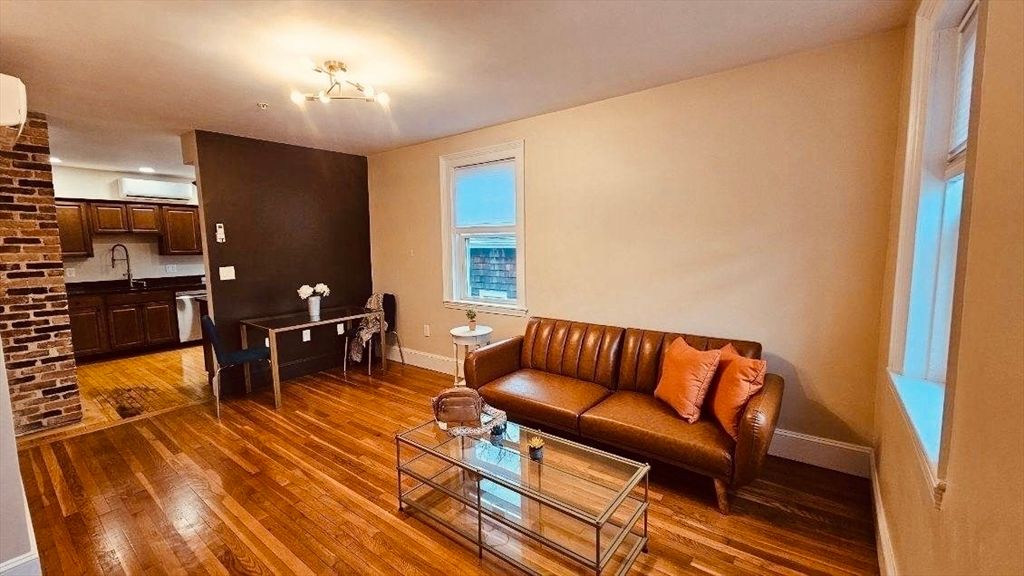 Interior, Kitchen, Living room, Stone Walls, Wood Texture Flooring