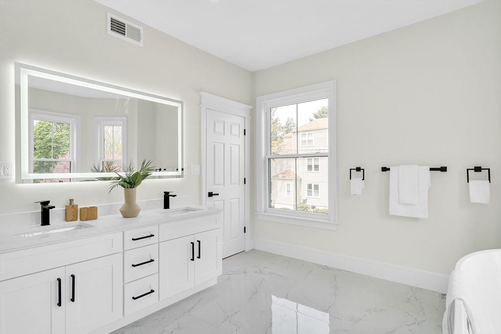 Bathroom, Dual Sink Vanities, Interior, Marble