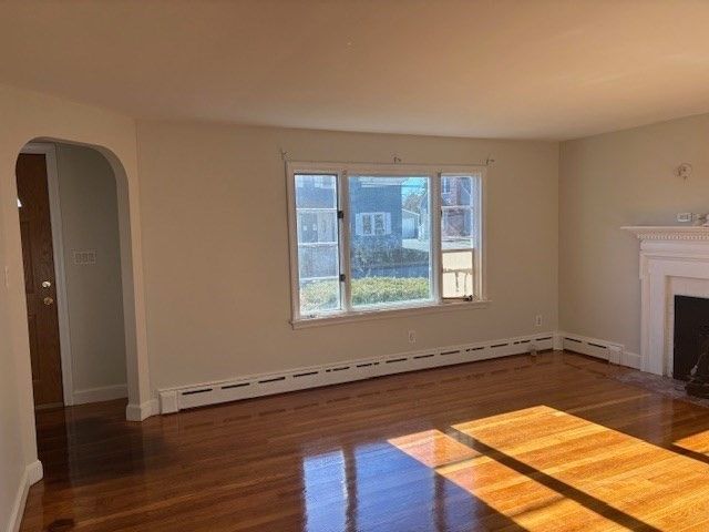 Empty room, Fireplace, Interior, Wood Texture Flooring