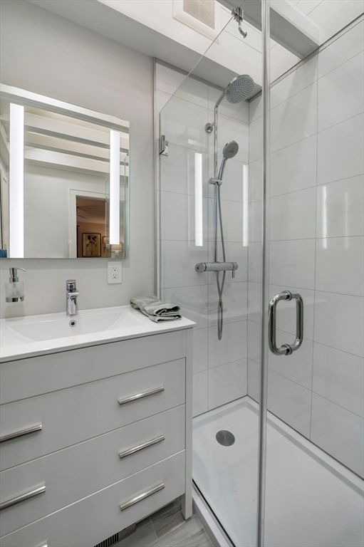 Bathroom, Dual Sink Vanities, Glass Shower, Interior