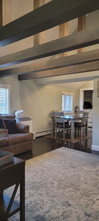 Dining room, Interior, Living room, Wooden Beams, Wood Texture Flooring