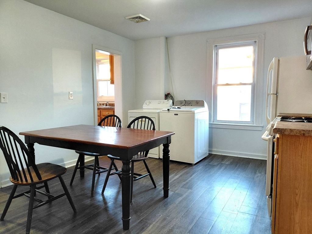 Dining room, Interior, Washer, Wood Texture Flooring