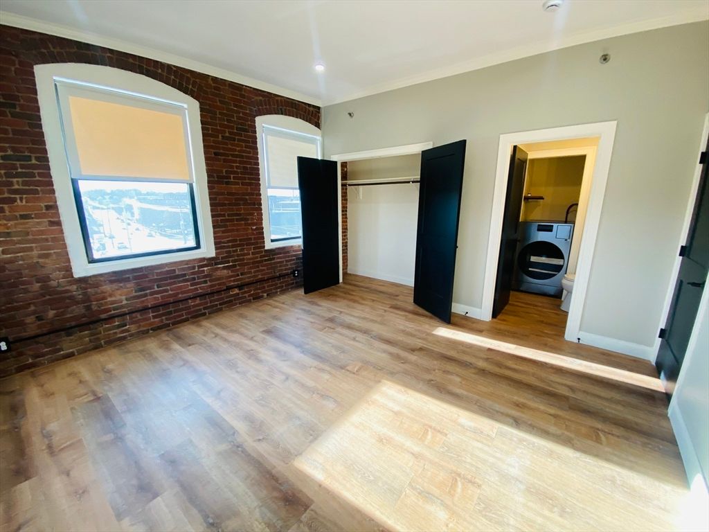 Empty room, Interior, Stone Walls, Wood Texture Flooring