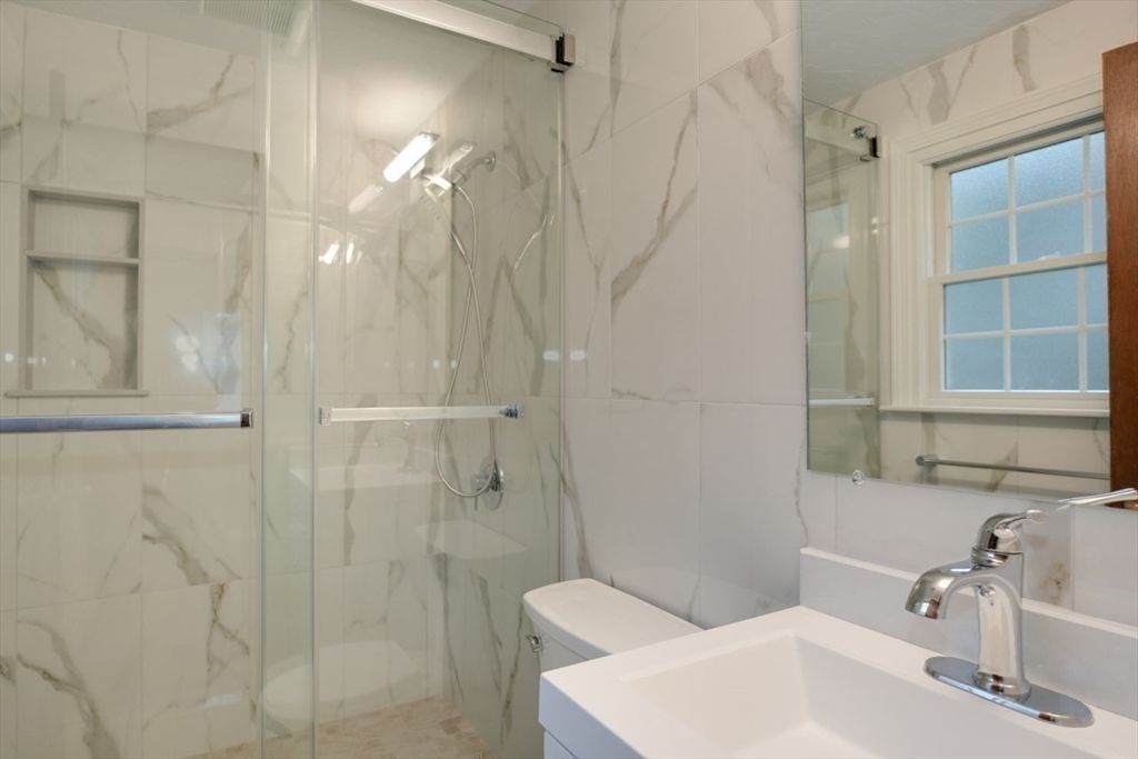 Bathroom, Glass Shower, Interior, Marble Walls