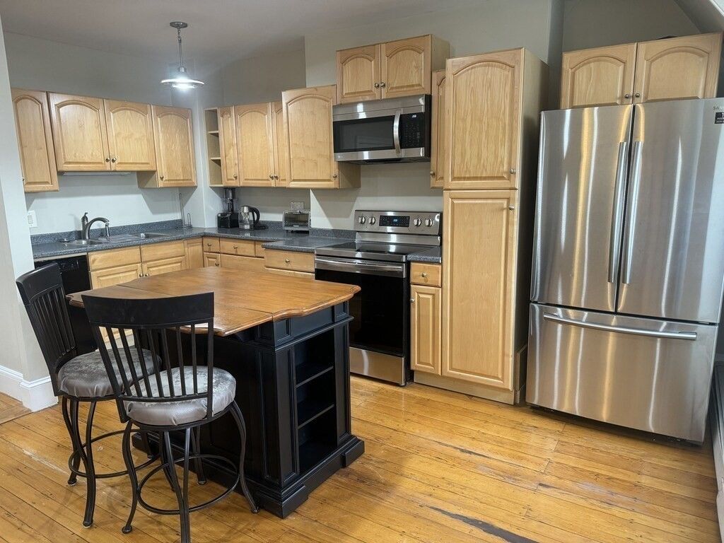 Interior, Kitchen, Stainless Steel Appliances, Wood Texture Flooring