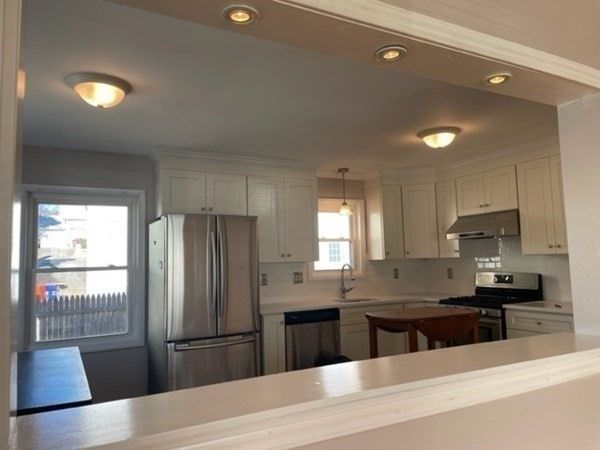 Interior, Kitchen, Pendant Lights, Recessed Lighting, Stainless Steel Appliances