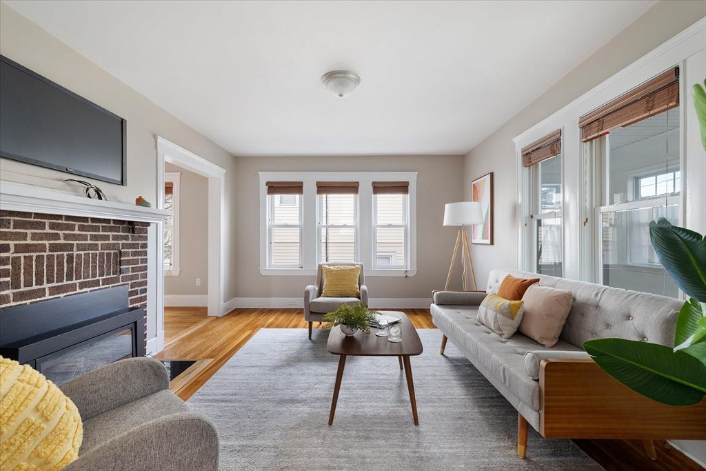 Fireplace, Interior, Living room, Stone Walls, Wood Texture Flooring