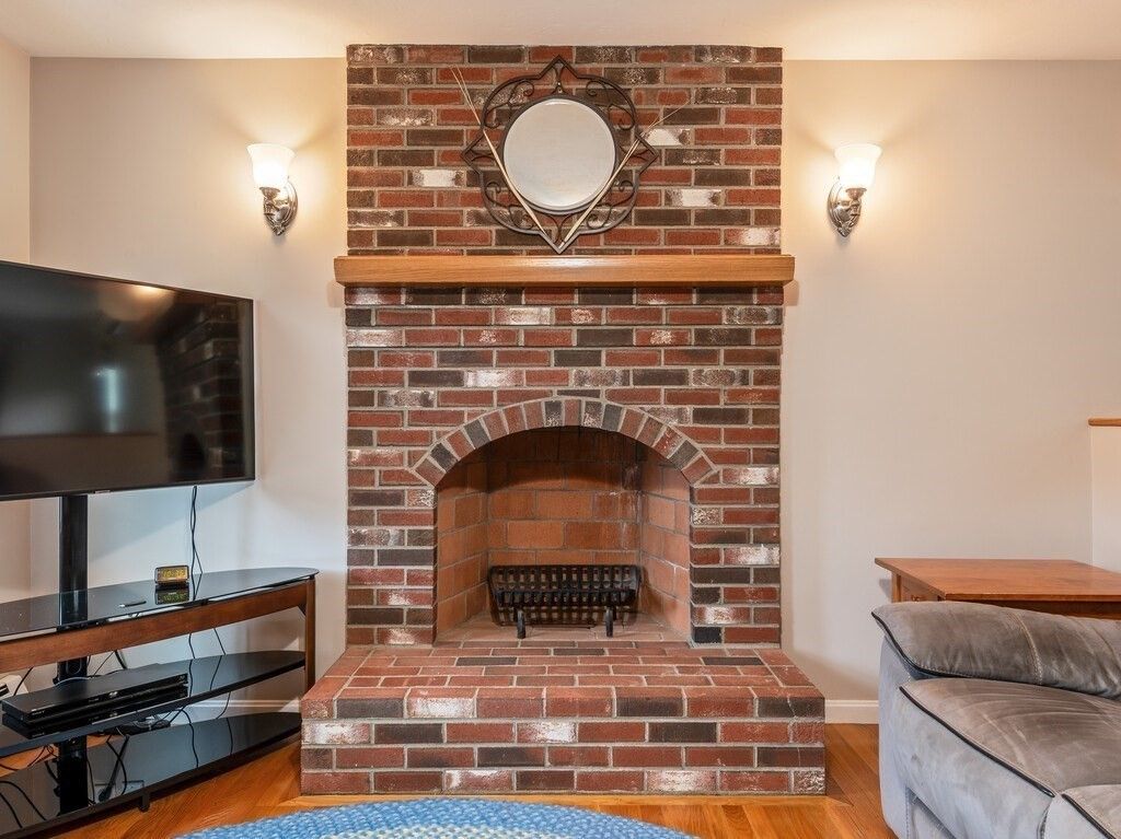 Fireplace, Interior, Stone Walls, Wood Texture Flooring