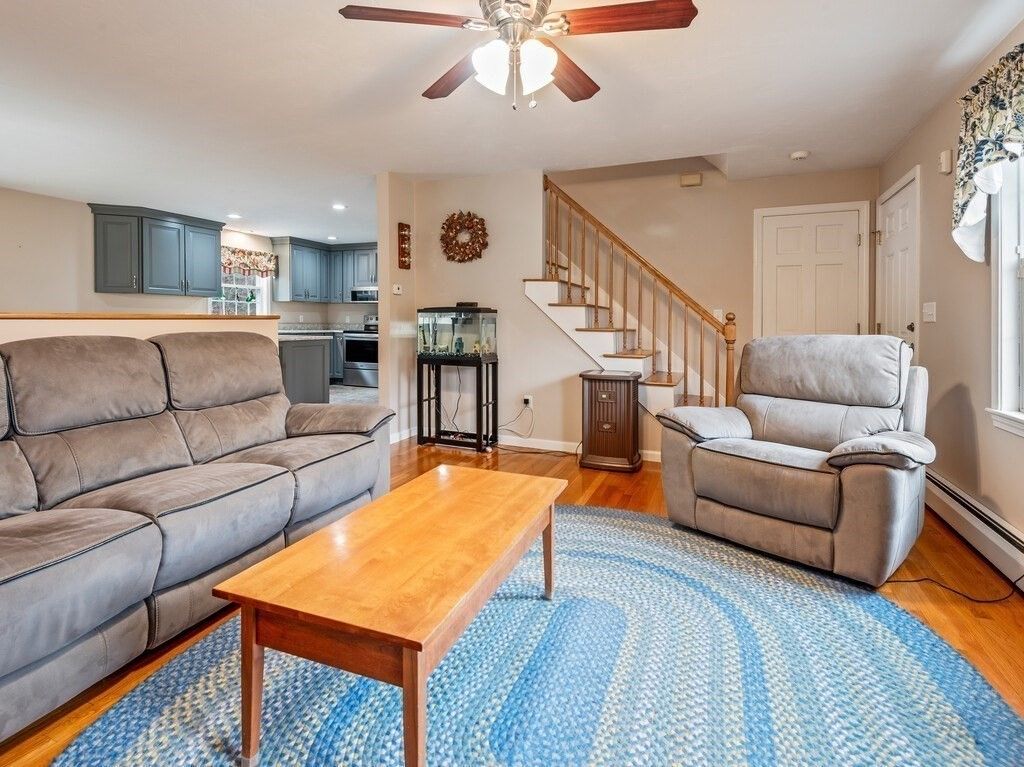 Interior, Kitchen, Living room, Recessed Lighting, Stainless Steel Appliances, Wood Texture Flooring